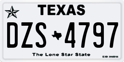 TX license plate DZS4797