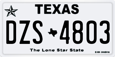 TX license plate DZS4803