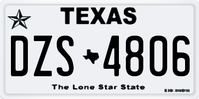 TX license plate DZS4806
