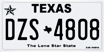 TX license plate DZS4808