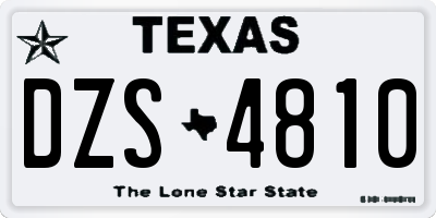 TX license plate DZS4810