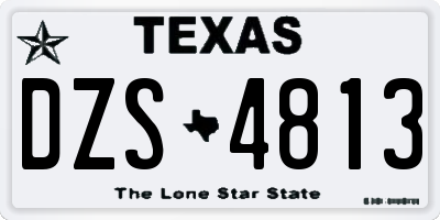 TX license plate DZS4813
