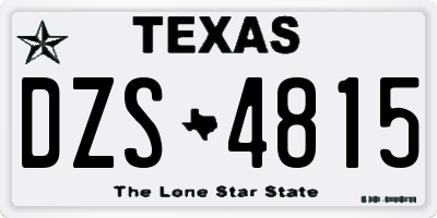 TX license plate DZS4815