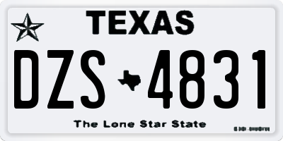 TX license plate DZS4831