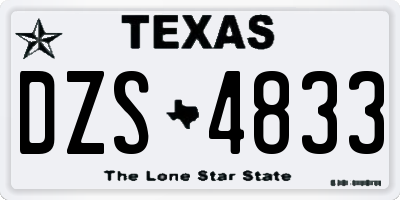 TX license plate DZS4833