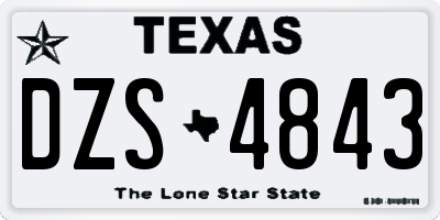 TX license plate DZS4843
