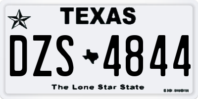 TX license plate DZS4844