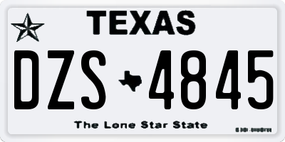 TX license plate DZS4845