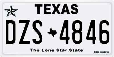TX license plate DZS4846