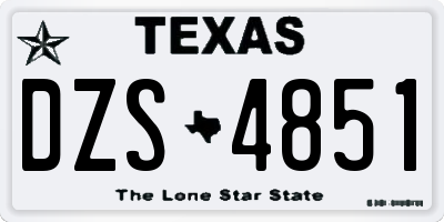 TX license plate DZS4851