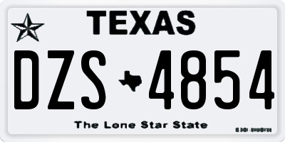 TX license plate DZS4854