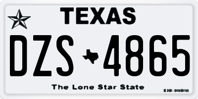 TX license plate DZS4865