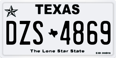 TX license plate DZS4869
