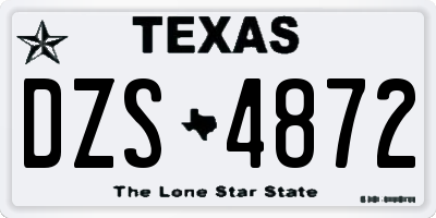 TX license plate DZS4872