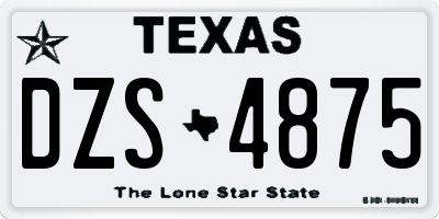 TX license plate DZS4875