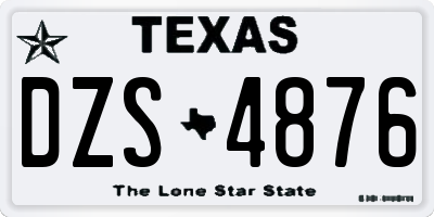 TX license plate DZS4876