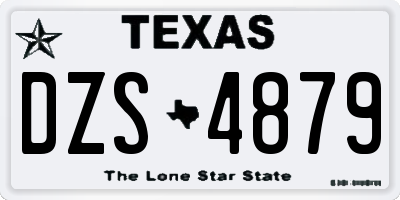 TX license plate DZS4879