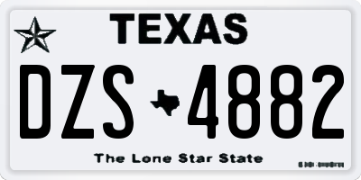 TX license plate DZS4882