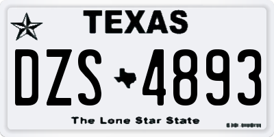 TX license plate DZS4893