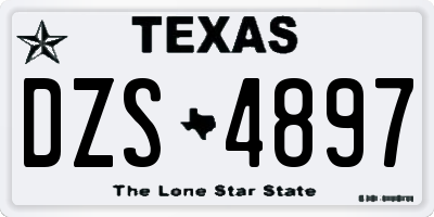 TX license plate DZS4897