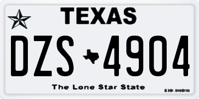 TX license plate DZS4904