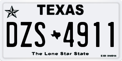 TX license plate DZS4911