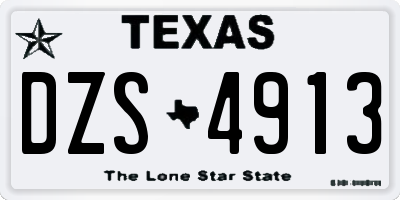 TX license plate DZS4913