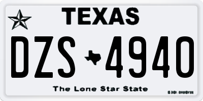 TX license plate DZS4940