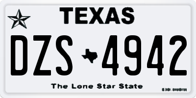 TX license plate DZS4942