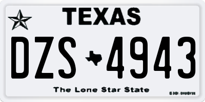 TX license plate DZS4943