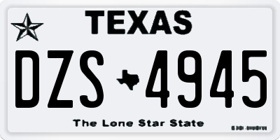 TX license plate DZS4945