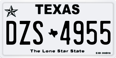 TX license plate DZS4955
