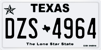 TX license plate DZS4964