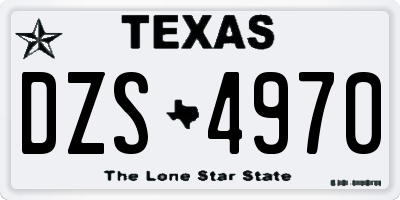 TX license plate DZS4970