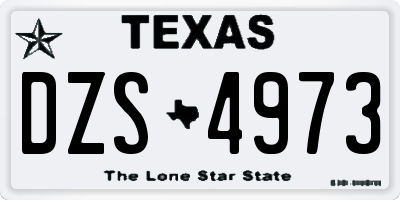 TX license plate DZS4973