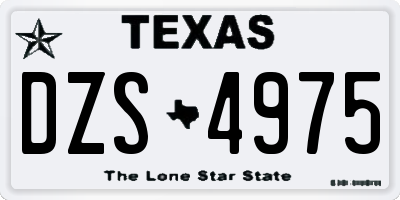 TX license plate DZS4975