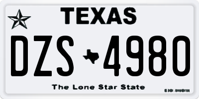 TX license plate DZS4980