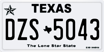 TX license plate DZS5043
