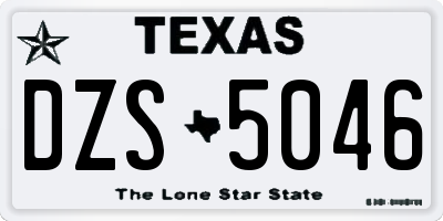 TX license plate DZS5046
