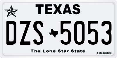 TX license plate DZS5053