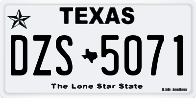 TX license plate DZS5071