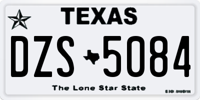 TX license plate DZS5084