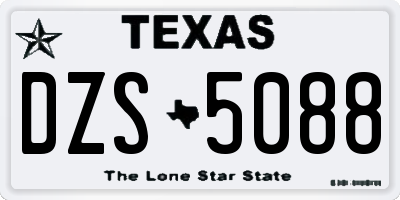 TX license plate DZS5088