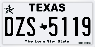 TX license plate DZS5119