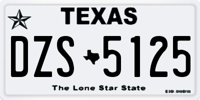 TX license plate DZS5125