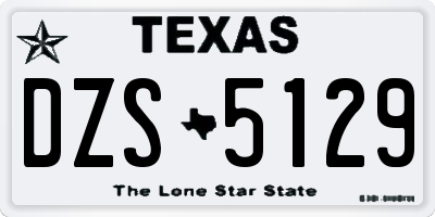 TX license plate DZS5129