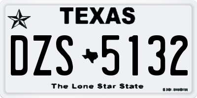 TX license plate DZS5132