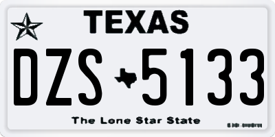 TX license plate DZS5133