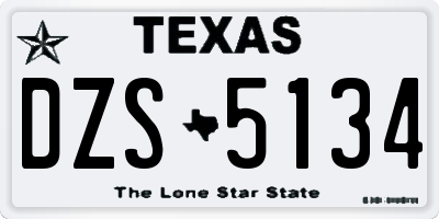 TX license plate DZS5134