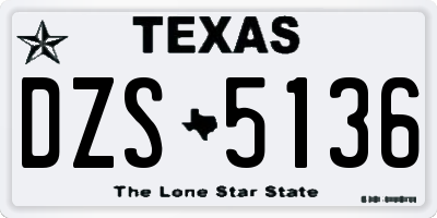 TX license plate DZS5136